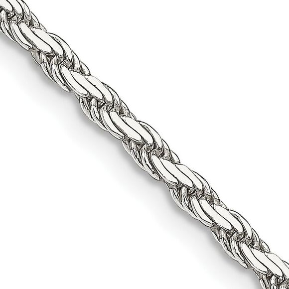 2.5mm Sterling Silver Solid Flat Rope Chain Necklace, 26 Inch - Picture 1 of 6